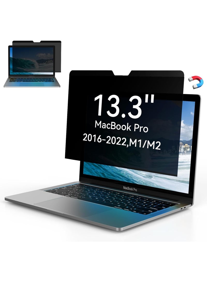 Magnetic Macbook Pro Privacy Screen for 13 inch (2016-2022, M1, M2)/ Macbook Air 13 inch (2018-2021, M1), Removable Laptop Privacy Filter, Macbook Mac Screen Protector, - Image 1